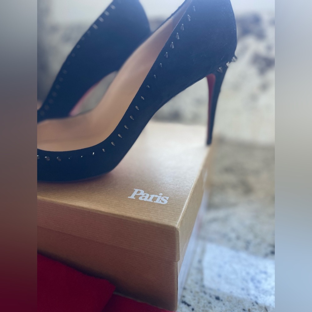 Christian Louboutin Women's Black Spike Studded Heels / Size: 40.5/ 9.5 in US - Picture 8 of 14